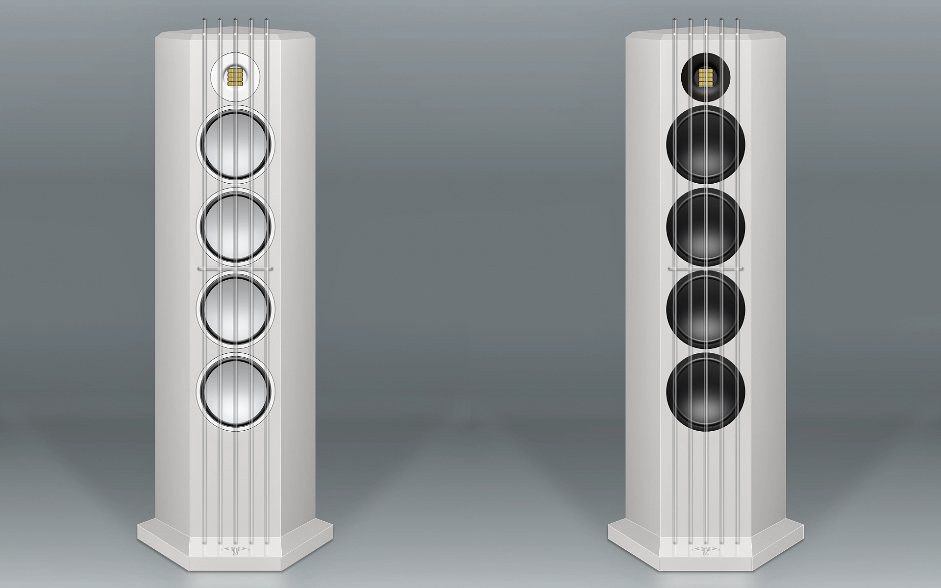 Pearl white Avance speaker redesign - Martin Kania Design